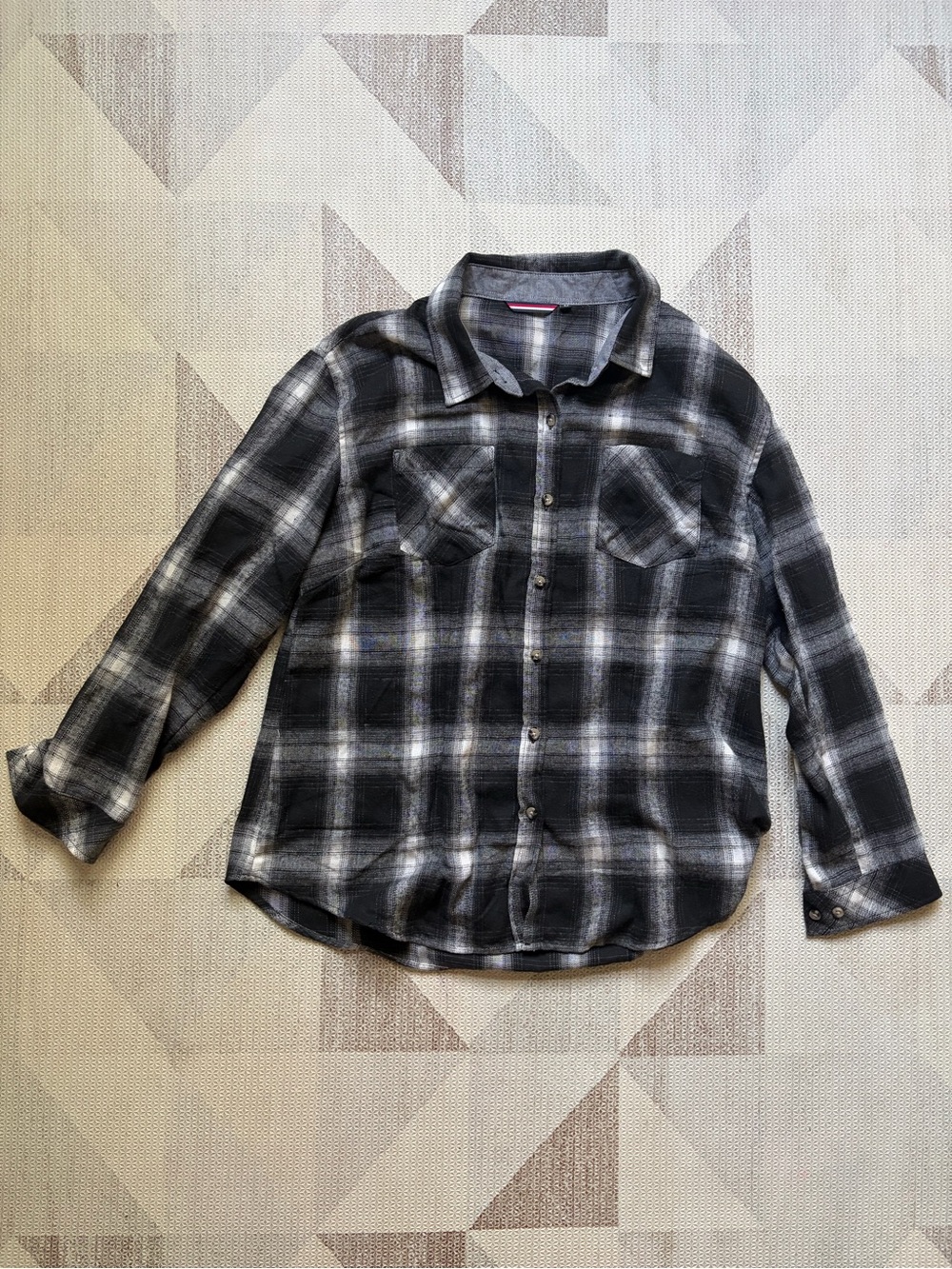 Deer Lady Plaid Flannel Oversized Long Sleeve Shirt (M) - Like New - Picture 5 of 7